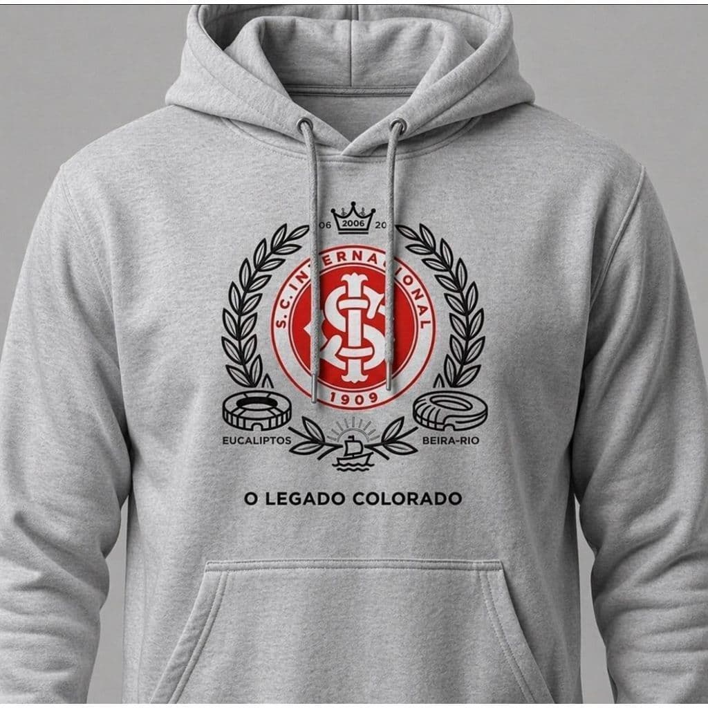 Moletom Time Gaucho Colorado Confortável Blusa de Frio Time Gaucho Brasileiro Esportivo Torcedor Casaco Legado Inter
