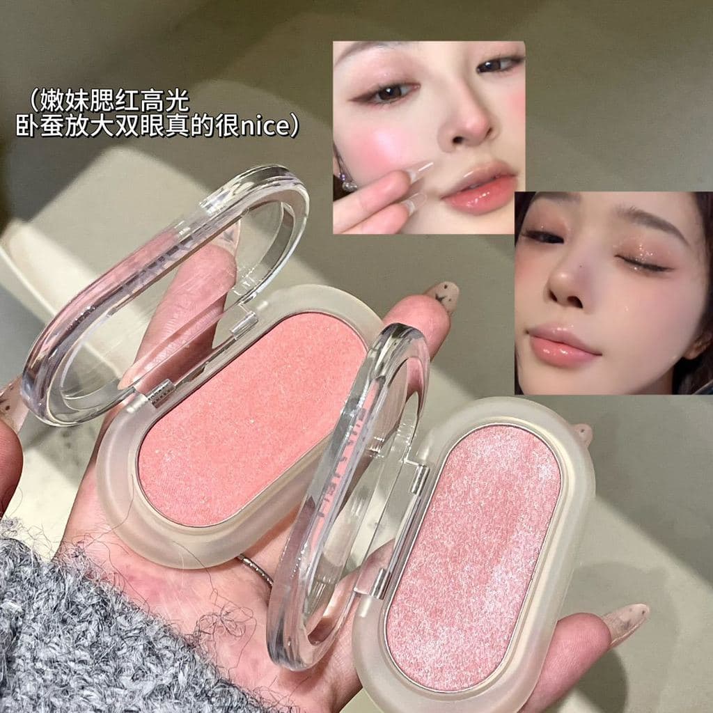 Com brilho fino blush creme baixo saturado pêssego rosa expansão cor Natural brilho blush sombra alto brilho em pó barat