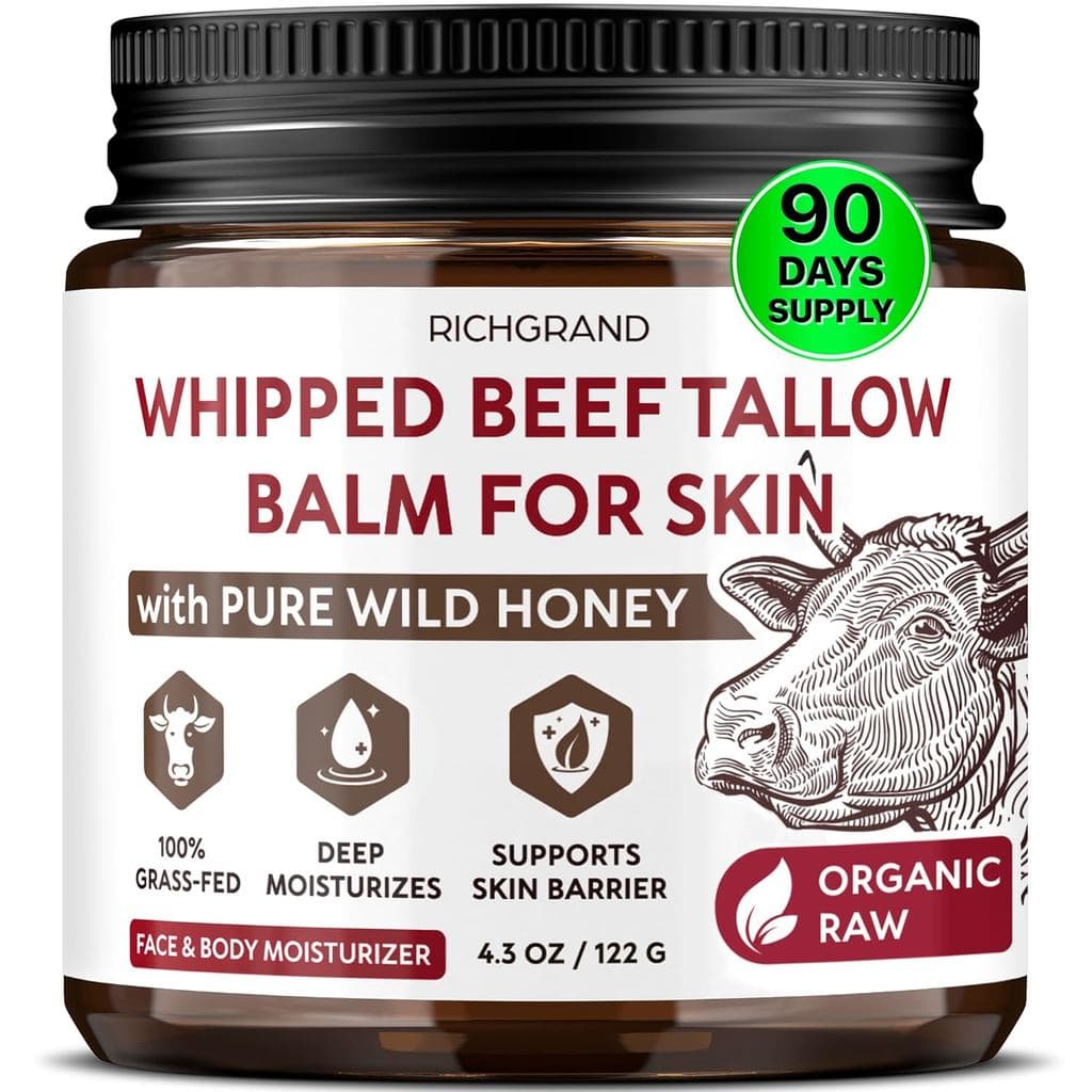 RICHGRAND Sebo de Carne Bovina para Sebo Batido e Bálsamo de Mel - Sebo de Carne Bovina Alimentada a Pasto para Rosto, H
