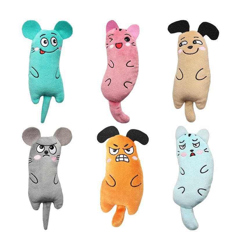 Brinquedos Divertidos para Gatos, Brinquedo Interativo de Pelúcia para Gatos, Mini Brinquedos para Moer os Dentes com Ca