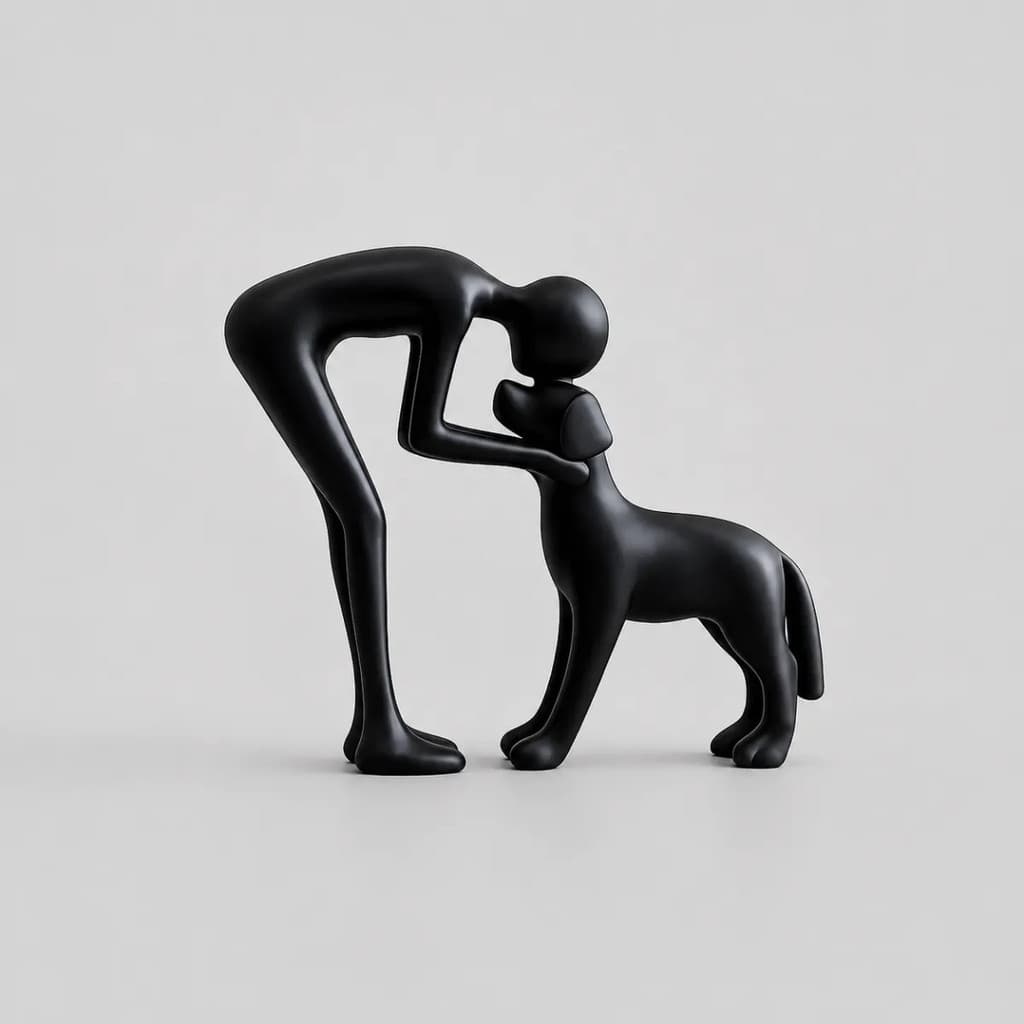 Estátua Cachorro Decorativa Escultura Pet 9cm Enfeite Sala Quarto Resina 3D
