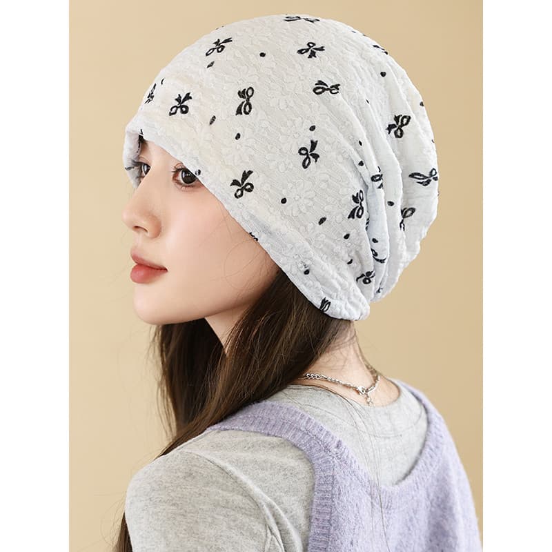 Chapéu de confinamento feminino versão solta Baotou chapéu Bowknot pilha chapéu respirável pulôver chapéu lenço verão ch