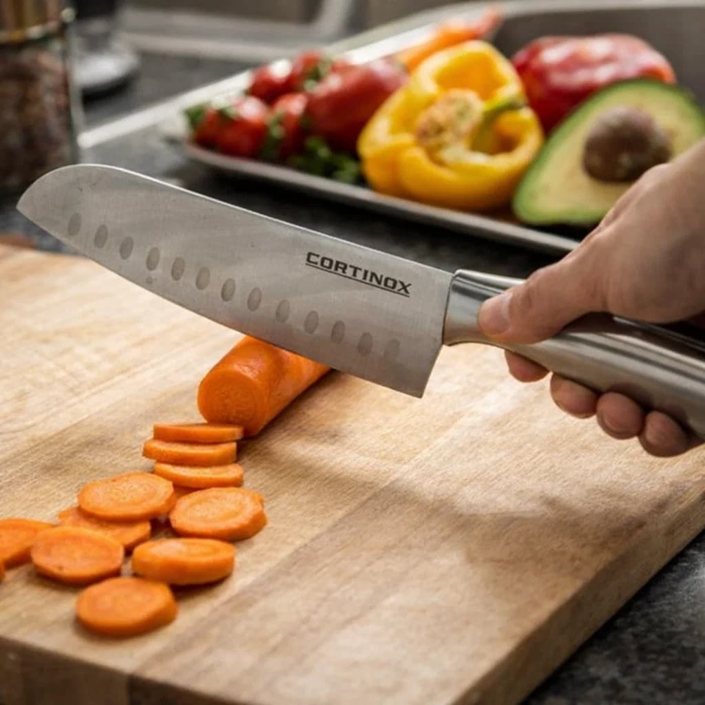 Cutelo inox cortador carne faca amolada desossa acougue lamina larga cozinha churrasco resistente