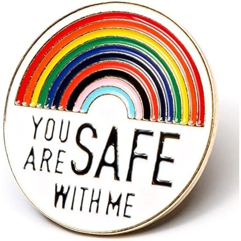 You Are Safe Rainbow Ally Esmalte Pin-Enfermeira Médico Estudante Orgulho Broche Arco-Íris Para Mochilas Roupas Chapéu C