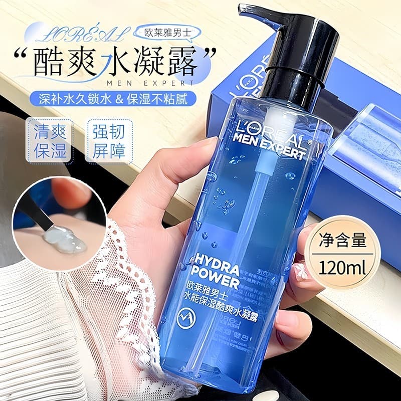 L'Oreal Gel de Água Masculino Refrescante Creme Hidratante Hidratante Hidratante Encolher Poros Água Pode Toner Oficial