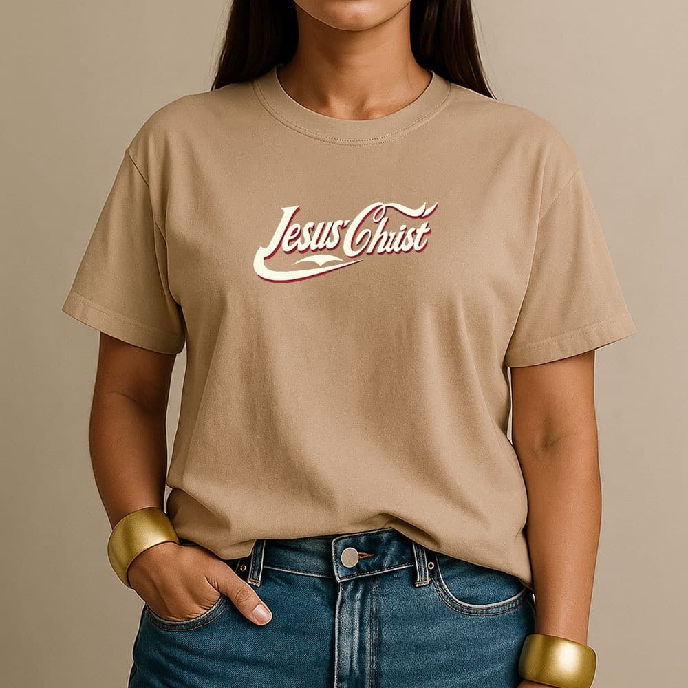 Camiseta 100% Algodão Jesus Christ Camisa Feminina Cristã Casual Estilo Retro para o Dia a Dia