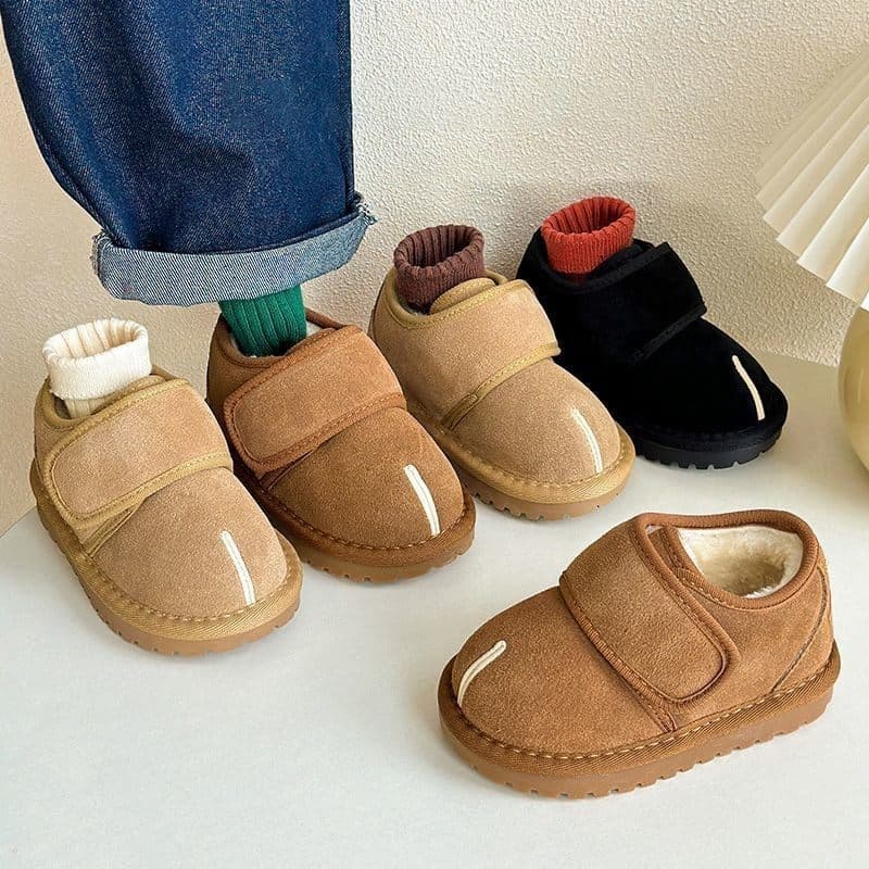 Crianças sapatos de algodão 2025 inverno novo estilo meninos bebê criança sapatos meninas velo quente crianças botas de