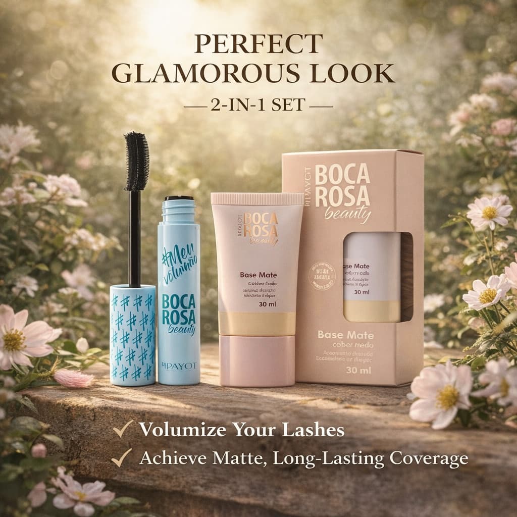 Kit Boca Rosa Beauty Pele Perfeita e Cílios Marcantes