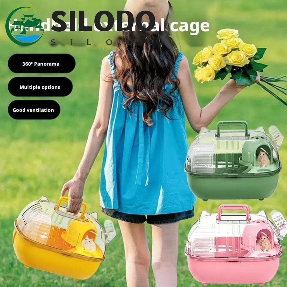 Caixa Transportadora De Hamster SILODO , Capa Transparente Gaiola De Viagem De Grande Espaço , Porta-Animais De Estimaçã