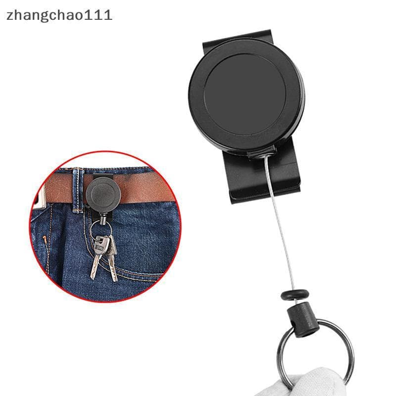 [Z] Carretel De Porta-Crachá De Chaveiro Retrátil Com Mosquetão Multiferramenta , Resistente , Cordão De Fio De Aço , Et