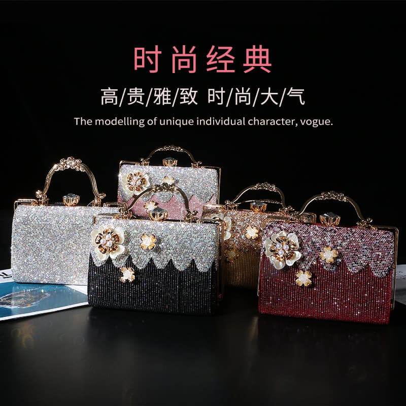Bolsa de luxo feminina diamante-cravejado embreagem jantar saco senhoras pequeno saco novo saco feminino na moda All-Ma