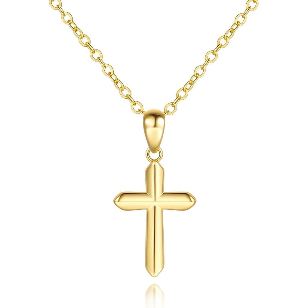 Womens Gold Cross Necklace 14K Gold Cross Necklaces for Women Crosses Pendants Necklaces for Women Soft Lines and Smooth