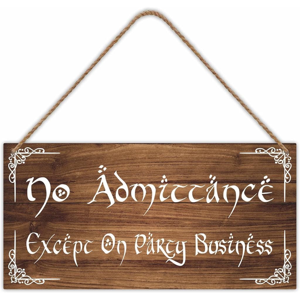 Proibida a Entrada, Exceto para Assuntos da Empresa - Placa de Madeira Suspensa, 6"x12" Placa Rústica para Porta com Cor