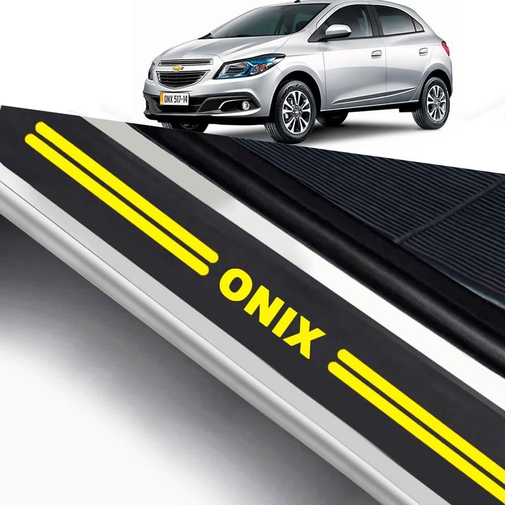 Jogo Soleira Onix Protetor De Porta Gm  2012 A 2019 Diversas Cores Universal Carro personalizado