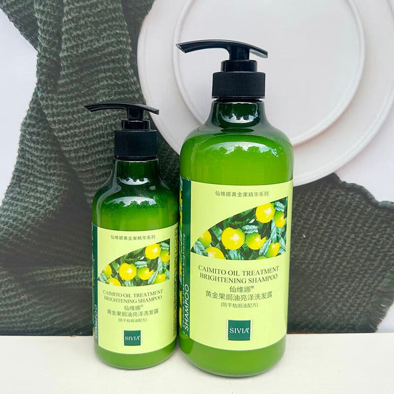 Senvina Golden Fruit Óleo Assado Brilhante Shampoo Seco Frizz Split-Forcado Danificado Homens Mulheres Hidratante Shampo
