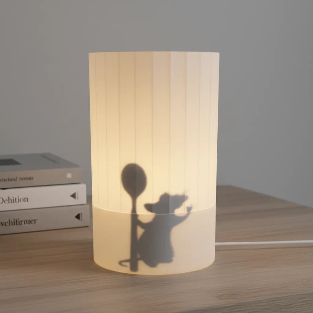 Luminária / Abajur De Mesa Com Tema Ratatouille - Acompanha Lampada Branco Quente e Interruptor para tomada