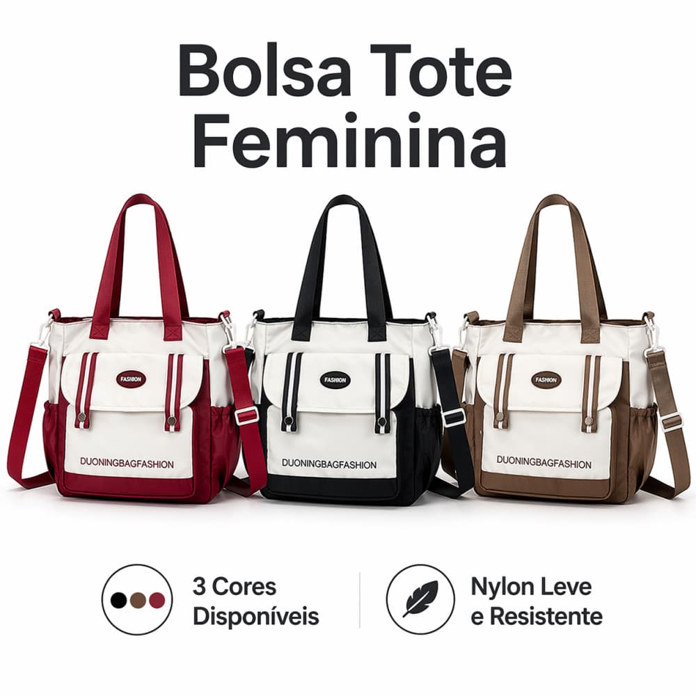 Bolsa feminina transversal nylon impermeável grande capacidade