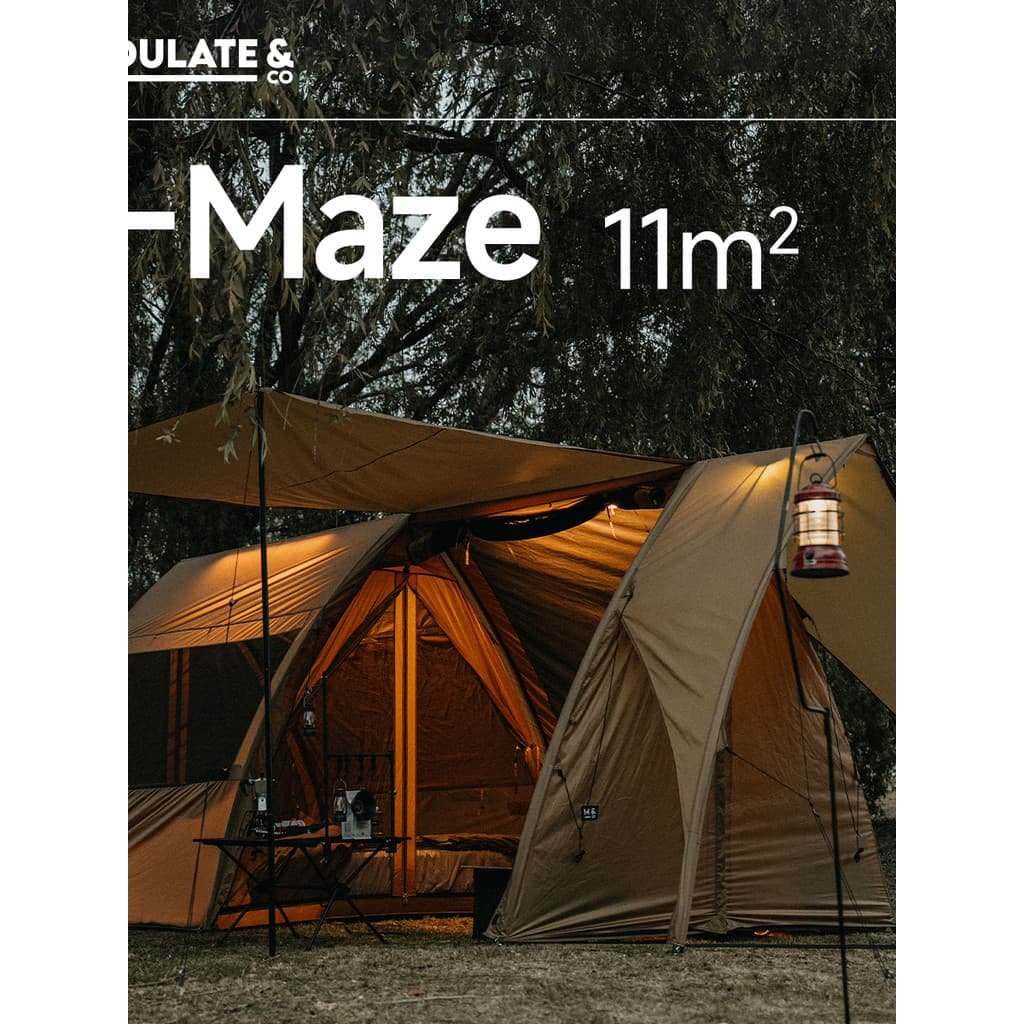 Tenda de túnel tardia Modu E-Maze Tenda de teto para acampamento ao ar livre Equipamento de acampamento MODULAR à prova