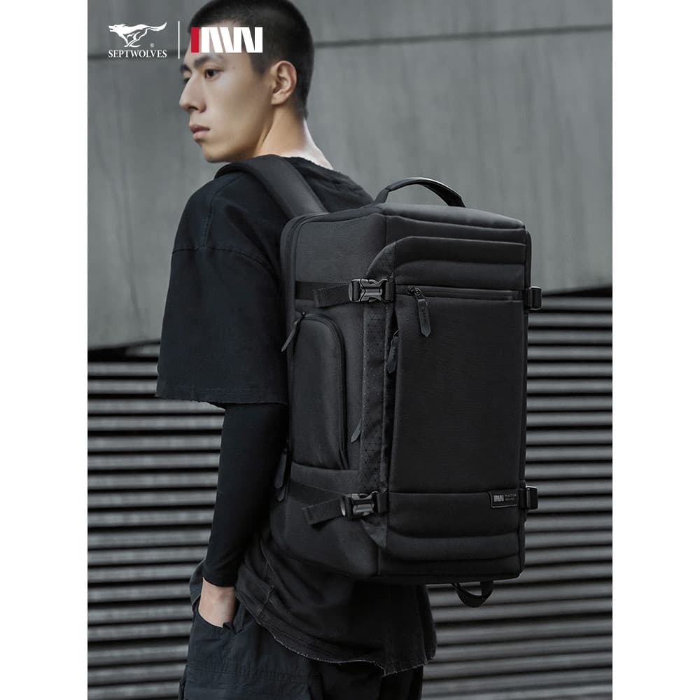 Sete lobos mochila multifuncional grande capacidade câmera saco de viagem Commuter computador saco masculino simples moc