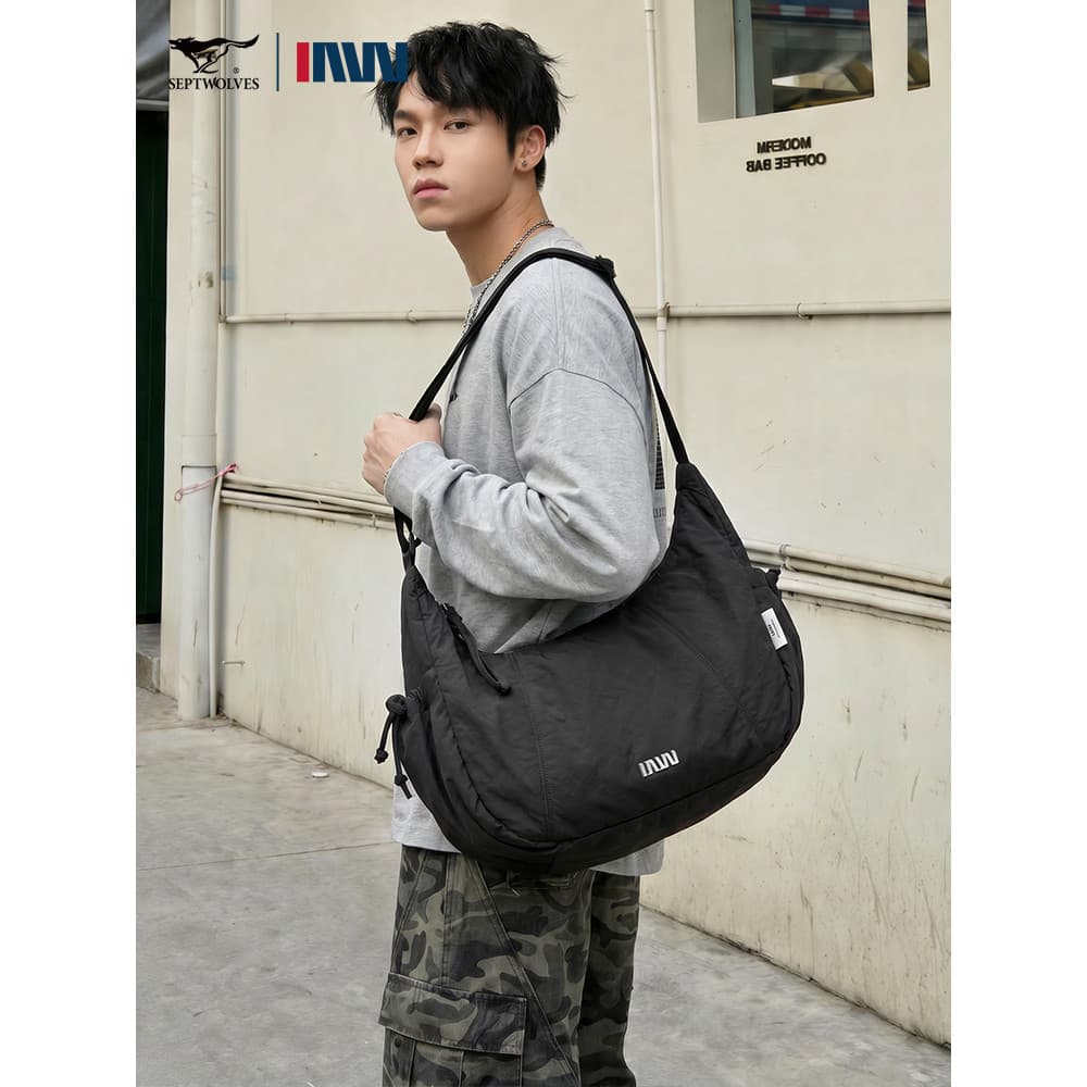 Qipi Wolf Bolsa Mensageiro Bolsa Feminina Bolsa de Ombro Bolsa de Ombro Masculina Bolsa Bolinho Moda Casal Bolsa de Ombr