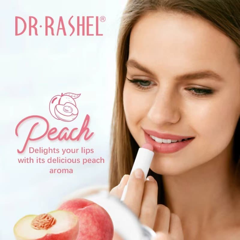Bálsamo Labial Hidratante e Rejuvenescedor DRRASHEL Peach Glossy em Tubos Rosa