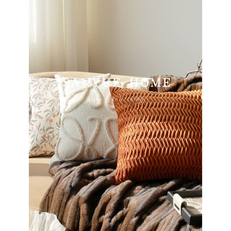 Ins estilo laranja sofá fronha sem núcleo sala de estar travesseiro quadrado moderno simples destacável almofada cabecei