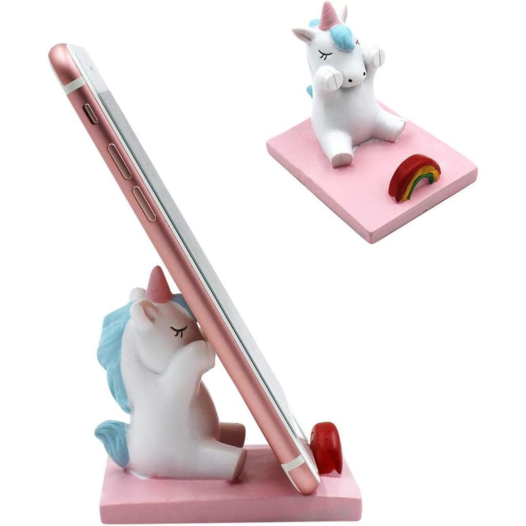 Suporte de Telefone em Forma de Unicórnio Fofo, Suporte de Mesa para Smartphone, Adequado para Todos os Telefones, Decor