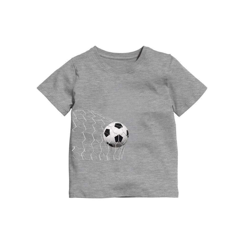 Camiseta Infantil Manga Curta Gola Redonda 100% Algodão Crianças e Adolescentes Estampa Rede Futebol Bola- 06 ao 16.