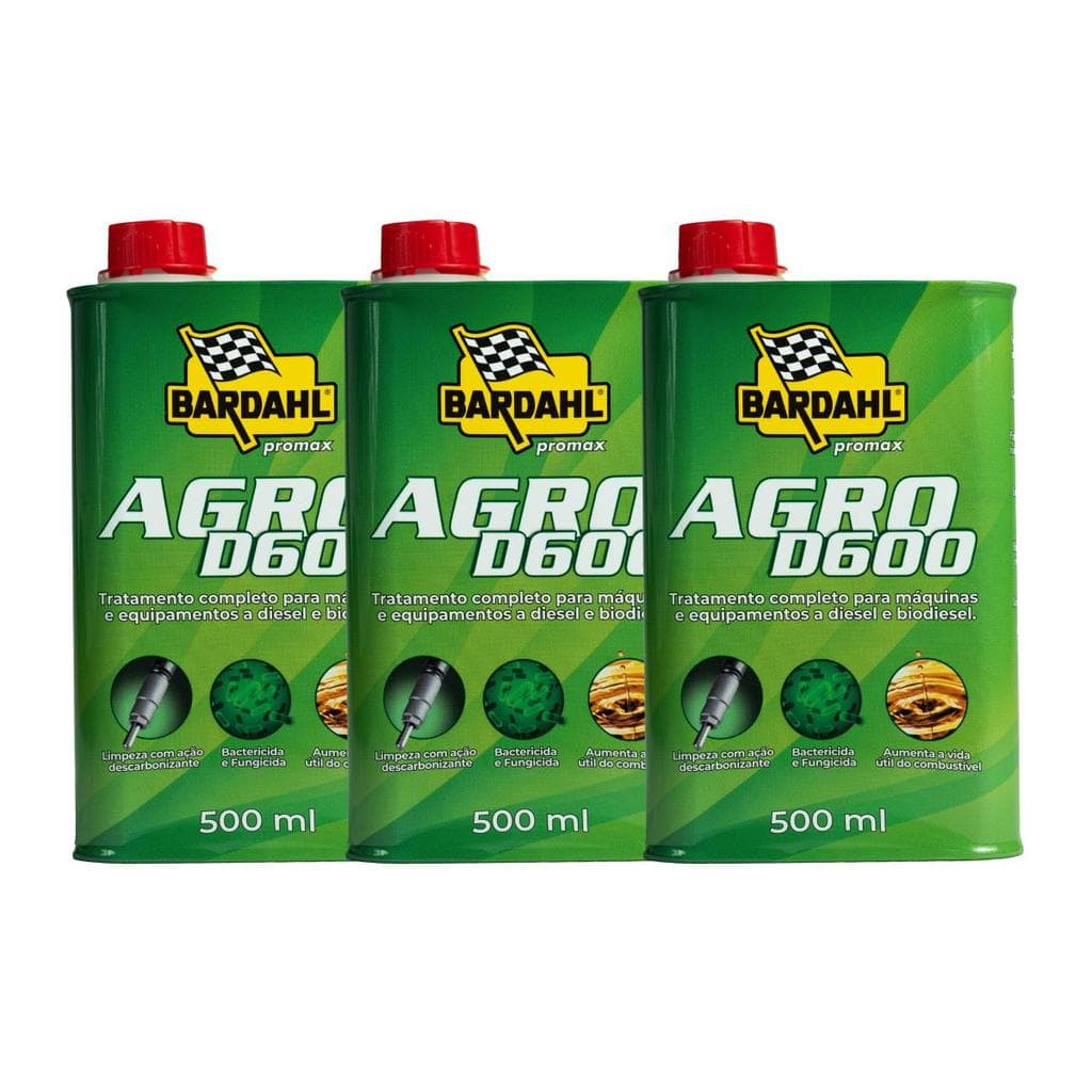 Aditivo Diesel Agro Bardahl  D600 500ml Kit 3 Un.