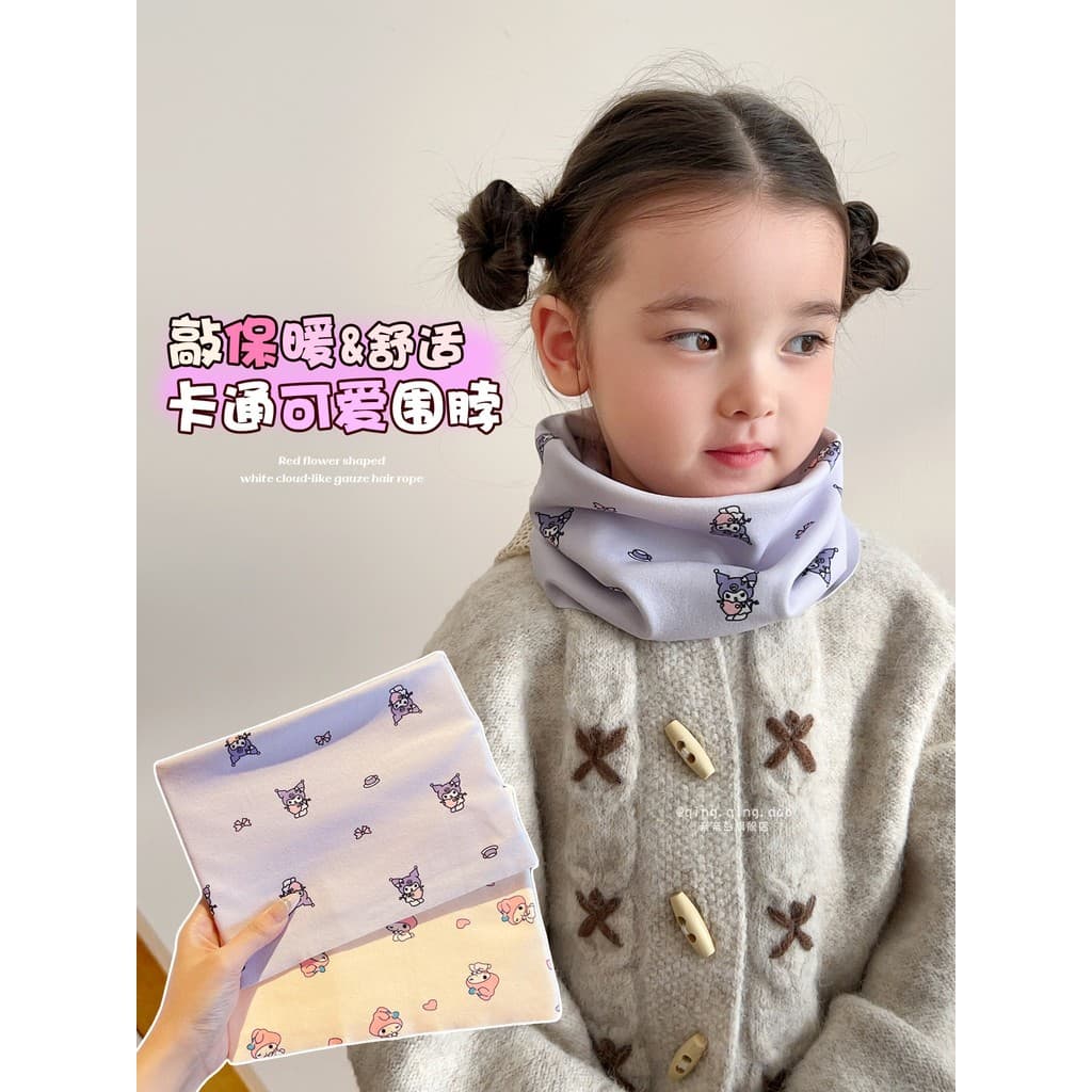 Kuromi babador protetor de pescoço infantil, outono inverno, meninos, meninas, à prova de frio, capa de pescoço, bebê, i