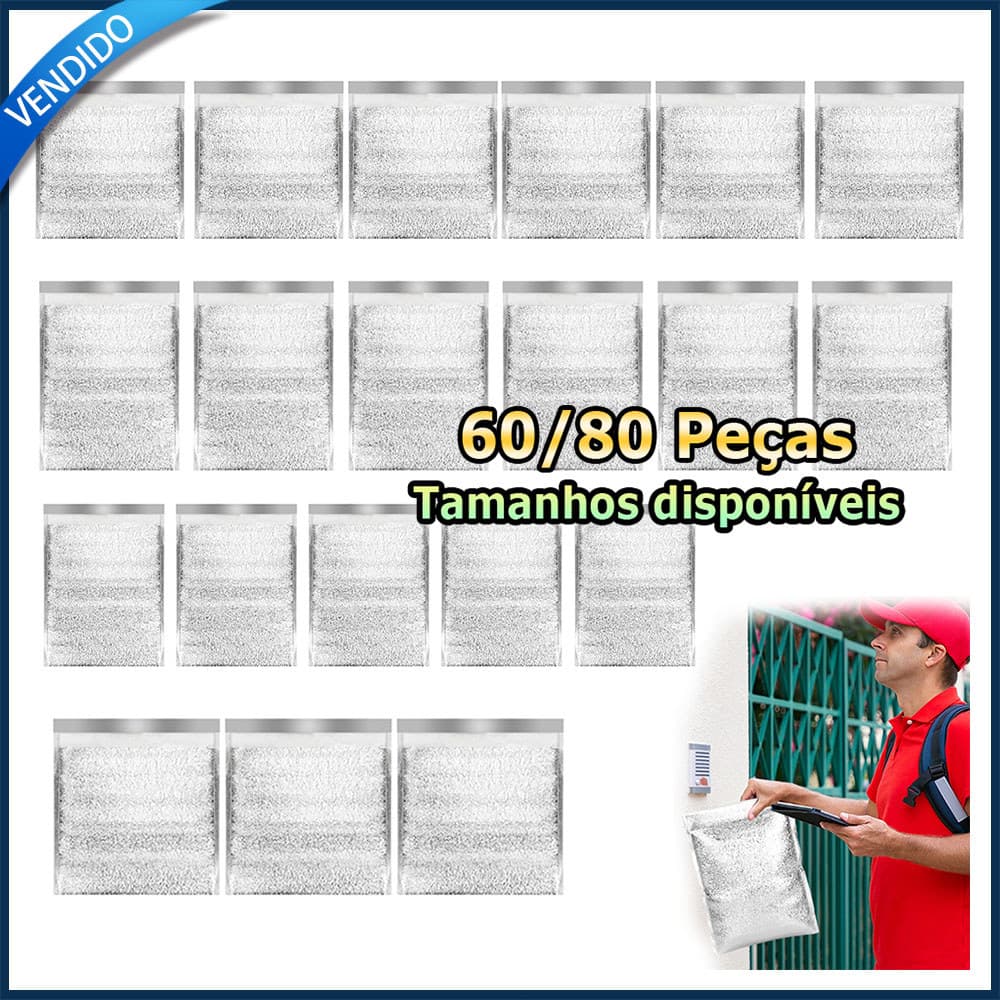 60/80 Saco térmicos reutilizáveis forros para bolsas térmicas saco de embalagem térmicos impermeávei fecho automático
