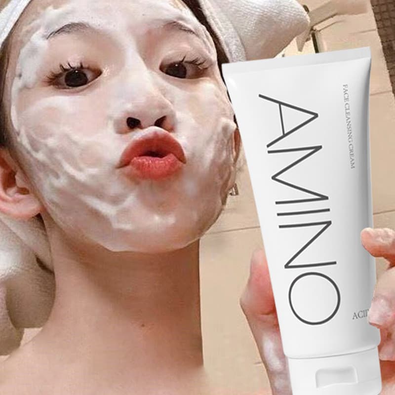 Aminoácido limpador facial feminino controle de óleo hidratante hidratante limpador facial rejuvenescedor limpeza profun