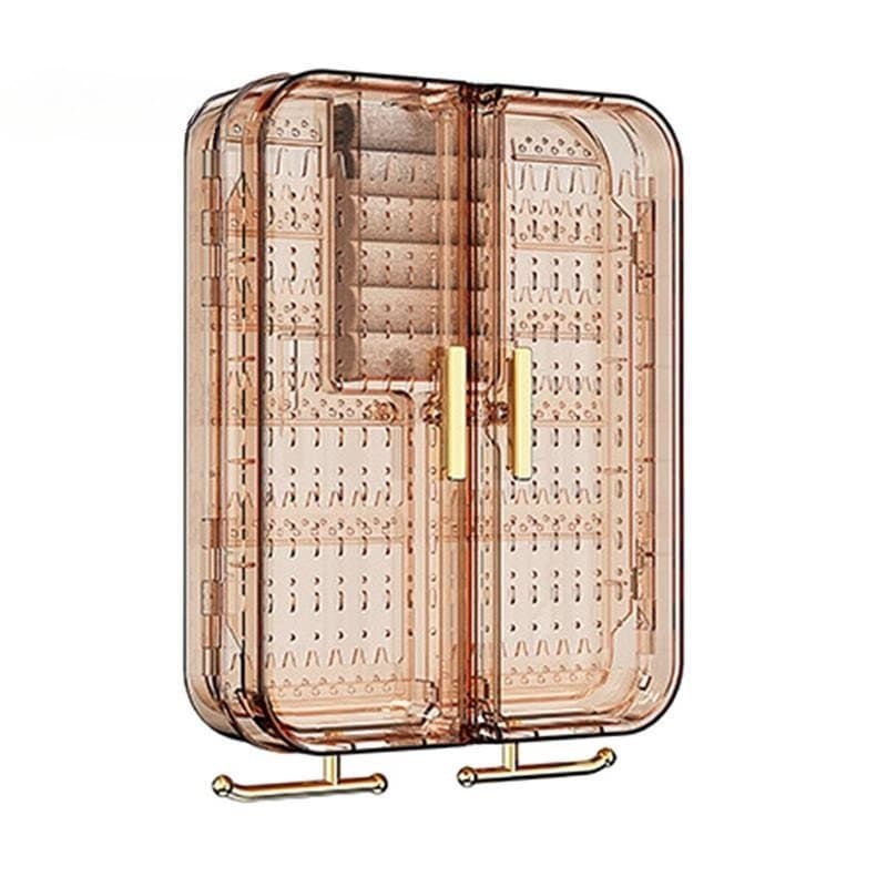 Montado Na Parede Armazenamento De Jóias Brinco Titular Rack De Exibição Sem Perfuração Transparente Pendurado Caso , Or