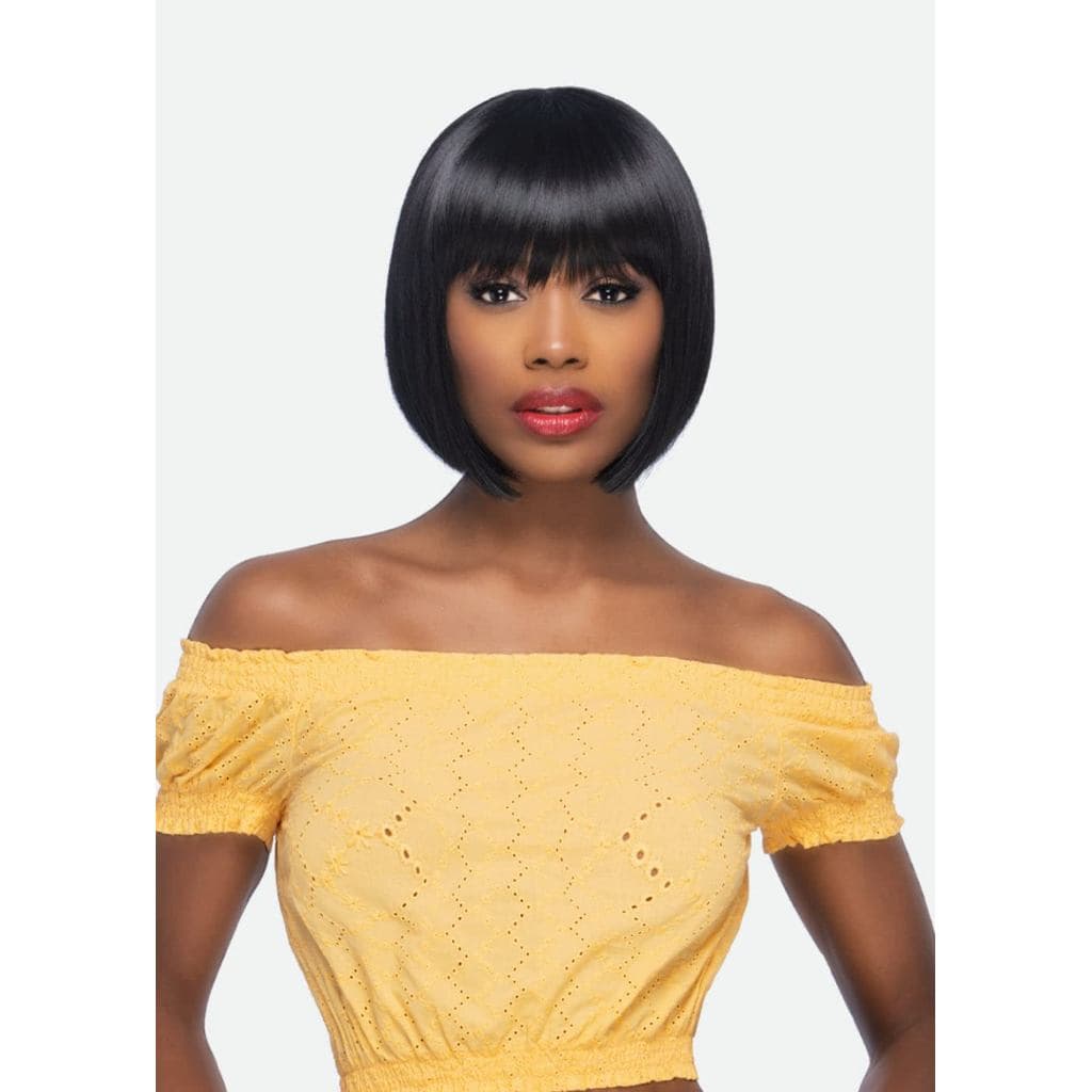 Vivica A. Fox Amore Mio Collection Cabelo Sintético Resistente ao Calor, Comprimento Curto 10,5″, Estilo Bob Liso com Fr