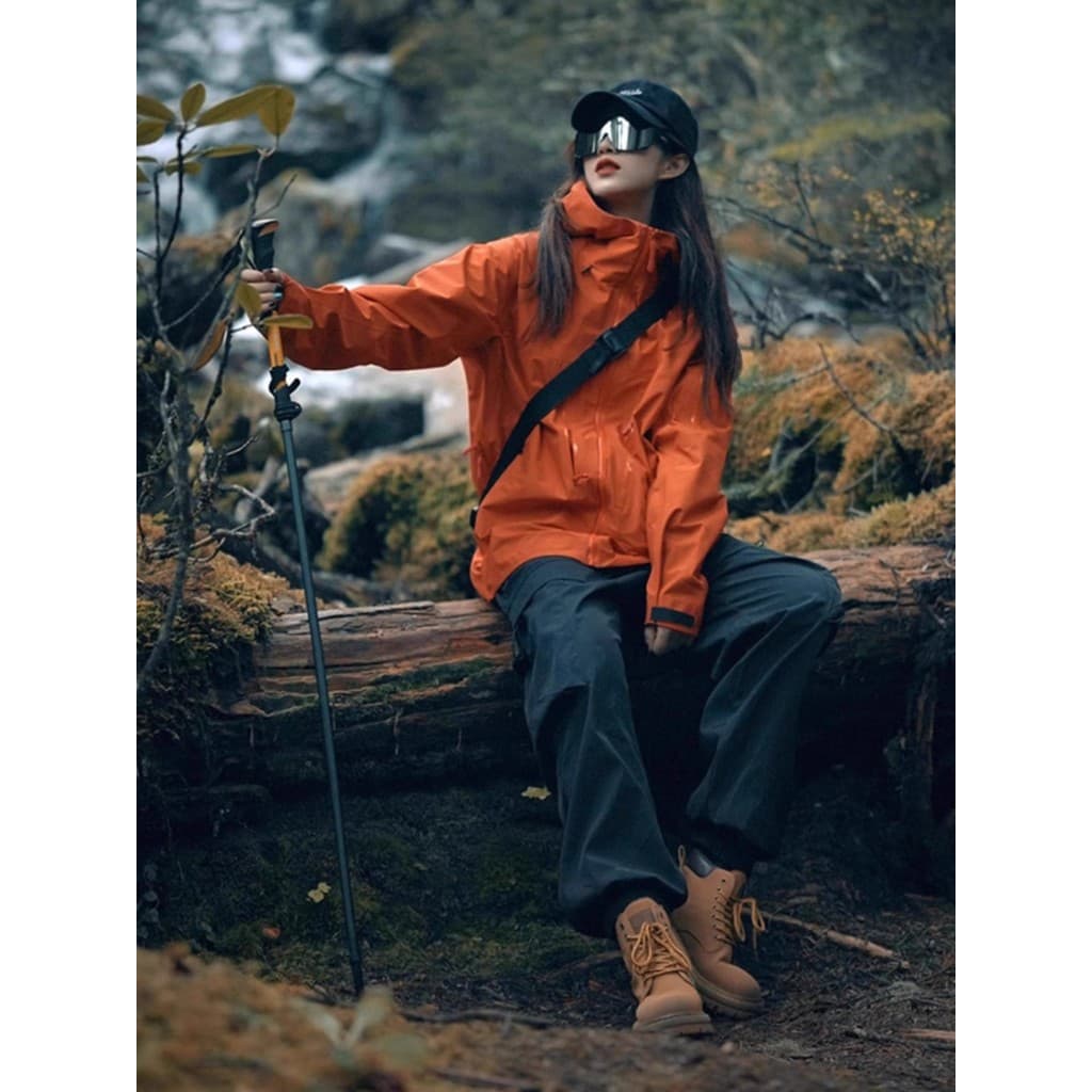 Jaqueta laranja feminina 2025 novo estilo primavera jaqueta caminhadas ao ar livre à prova de vento na moda americano fu