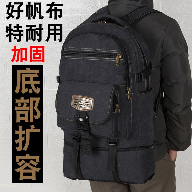 Expansível mochila de lona de grande capacidade das mulheres dos homens mochila esportiva Retro saco de viagem saco de r