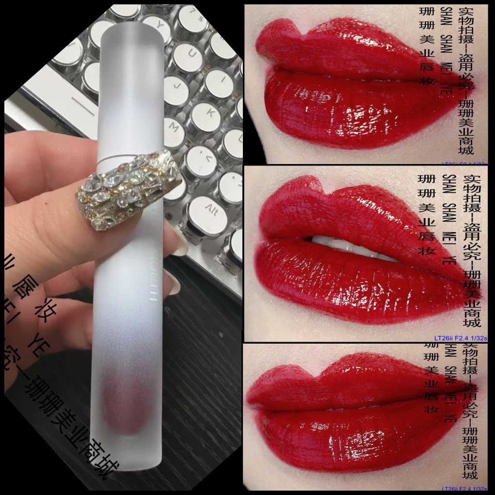 Frete grátis Aura Wine Red Water Gloss Mirror Lip Gloss Queen Style Rich Wine Red Lip Gloss Hidratante Gloss