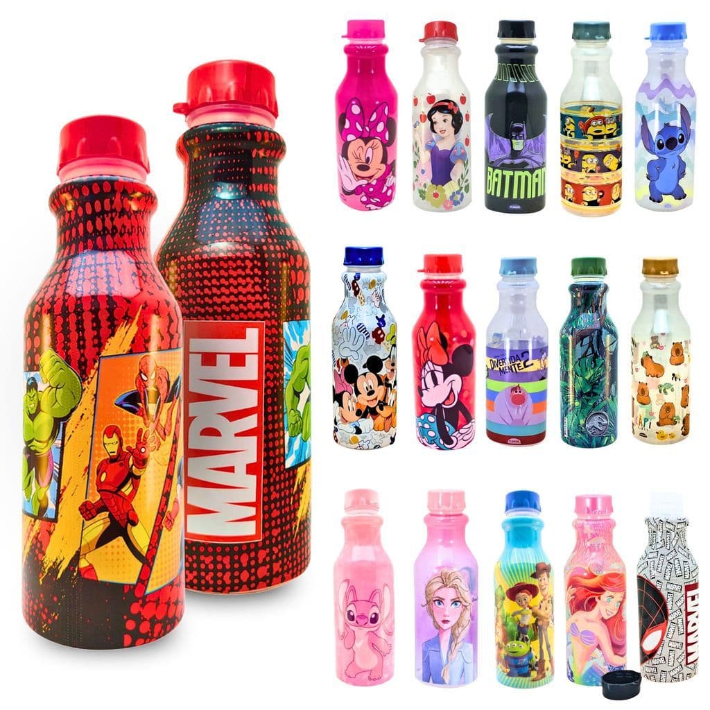 Garrafinha de Água Infantil 500 ML Escolar Plasútil