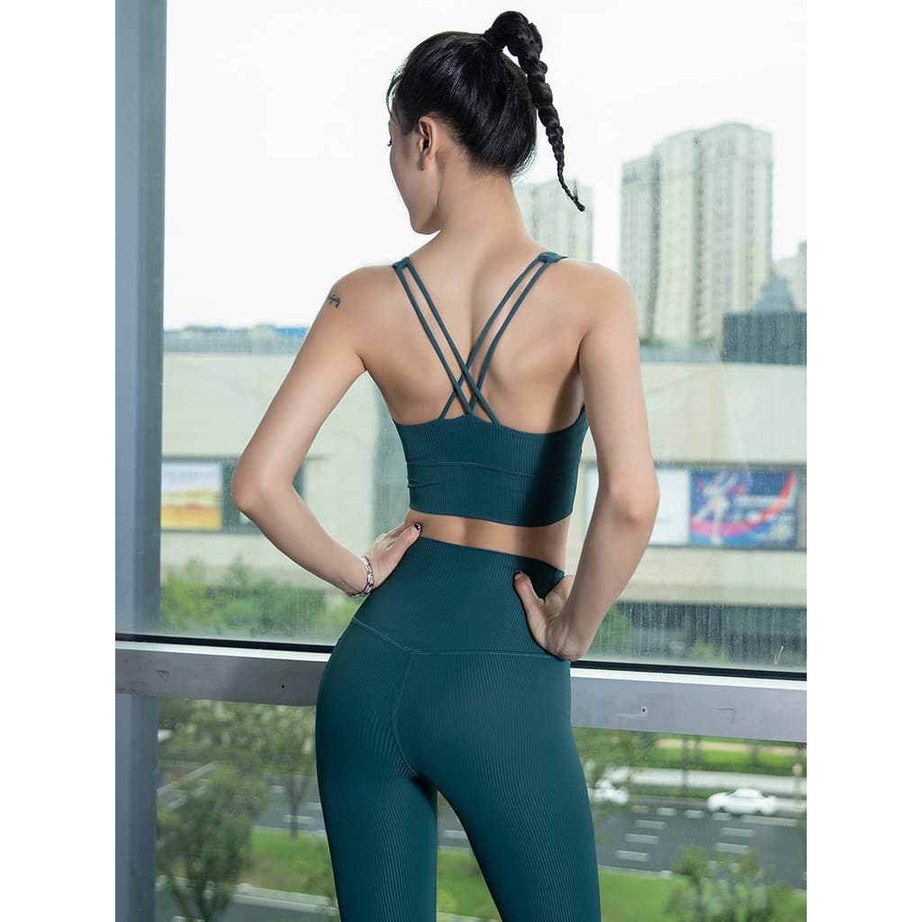 Roupa interior esportiva feminina à prova de choque exterior Wear correndo terno de treinamento de alta intensidade suti