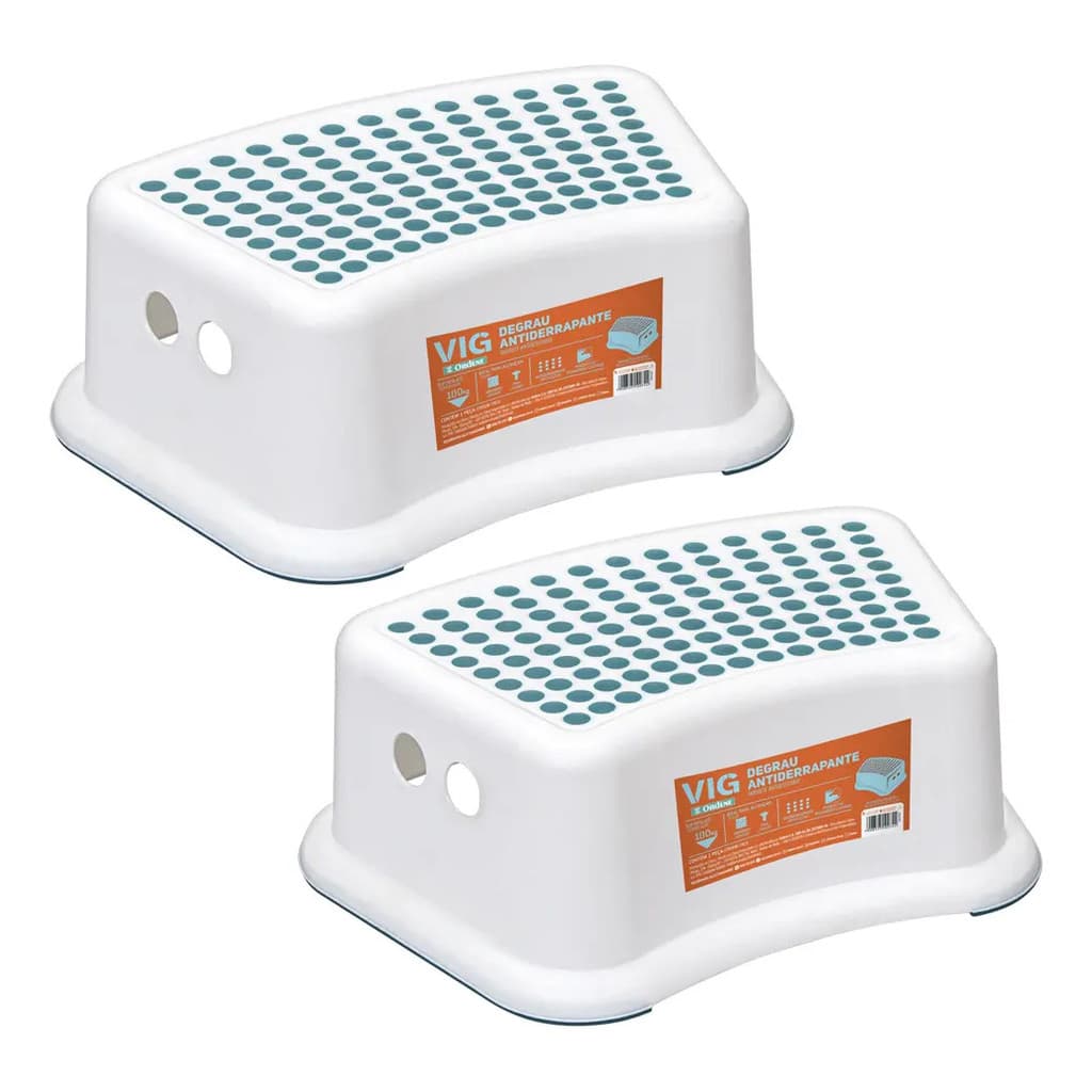 2 Banquinho Degrau Para Banheiro Pia Vaso Infantil Ordene Branco
