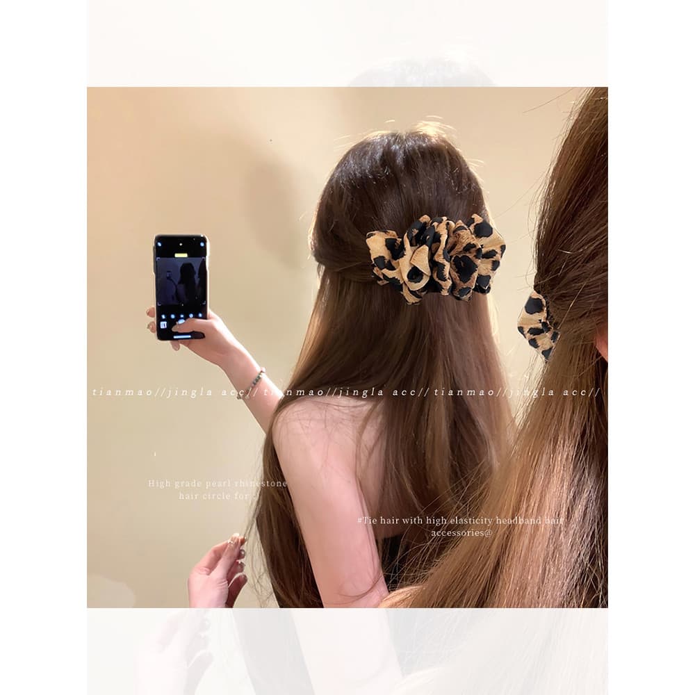 Elegante leopardo impressão Banana clipe Vertical feminino 2026 novo estilo meia gravata grampo de cabelo rabo de cavalo