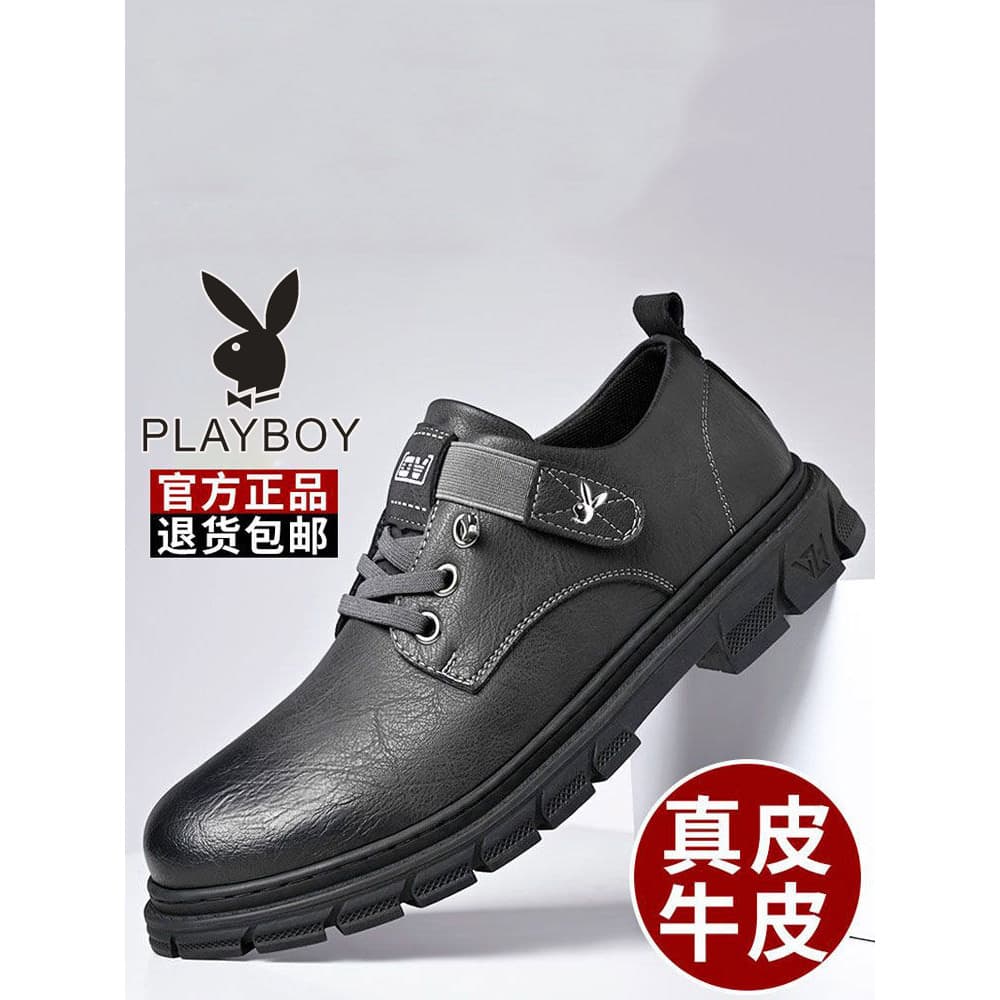 Playboy sapatos de couro masculino couro genuíno respirável negócios sapatos casuais aumento interno estilo britânico ma