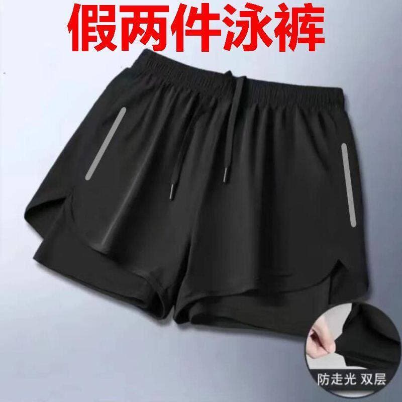 Shorts de natação feminino anti-constrangimento calção de banho falso de duas peças Plus Size masculino novo estilo Boxe
