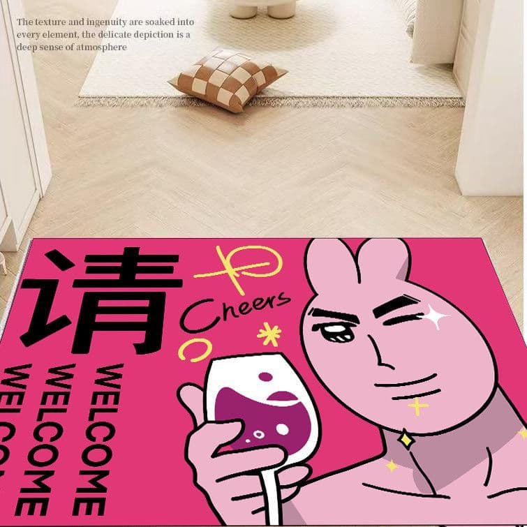 Tapete de porta de entrada dos desenhos animados tapete de pé de entrada anel de seda High-End tapete de porta de entrad
