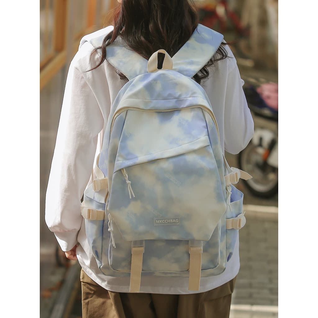 Mochila feminina estudantes do ensino médio grande capacidade Tie-Dye mochila masculina estudante universitário