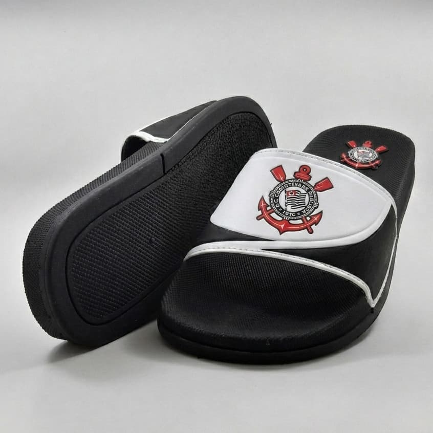 Chinelo Masculino Slide Confort Corinthians Timão Lançamento