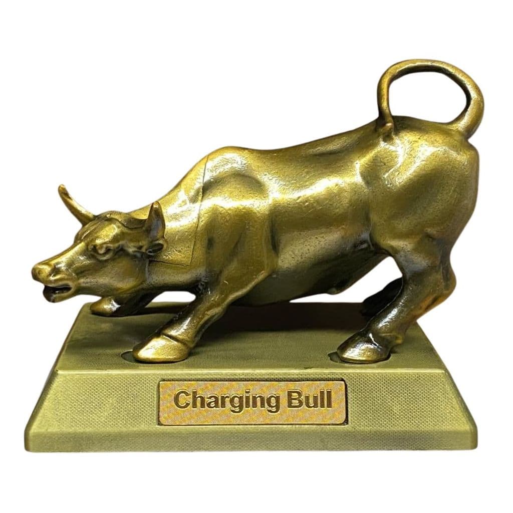 Decoração Touro Charging Bull de Metal 11cm - Central