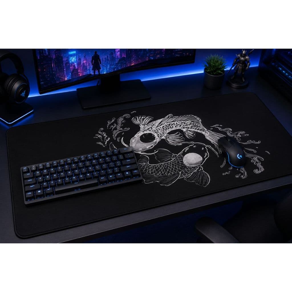 Mouse Pad Gamer Ergonômico com Apoio para Punho Antiderrapante e Confortável Carpa