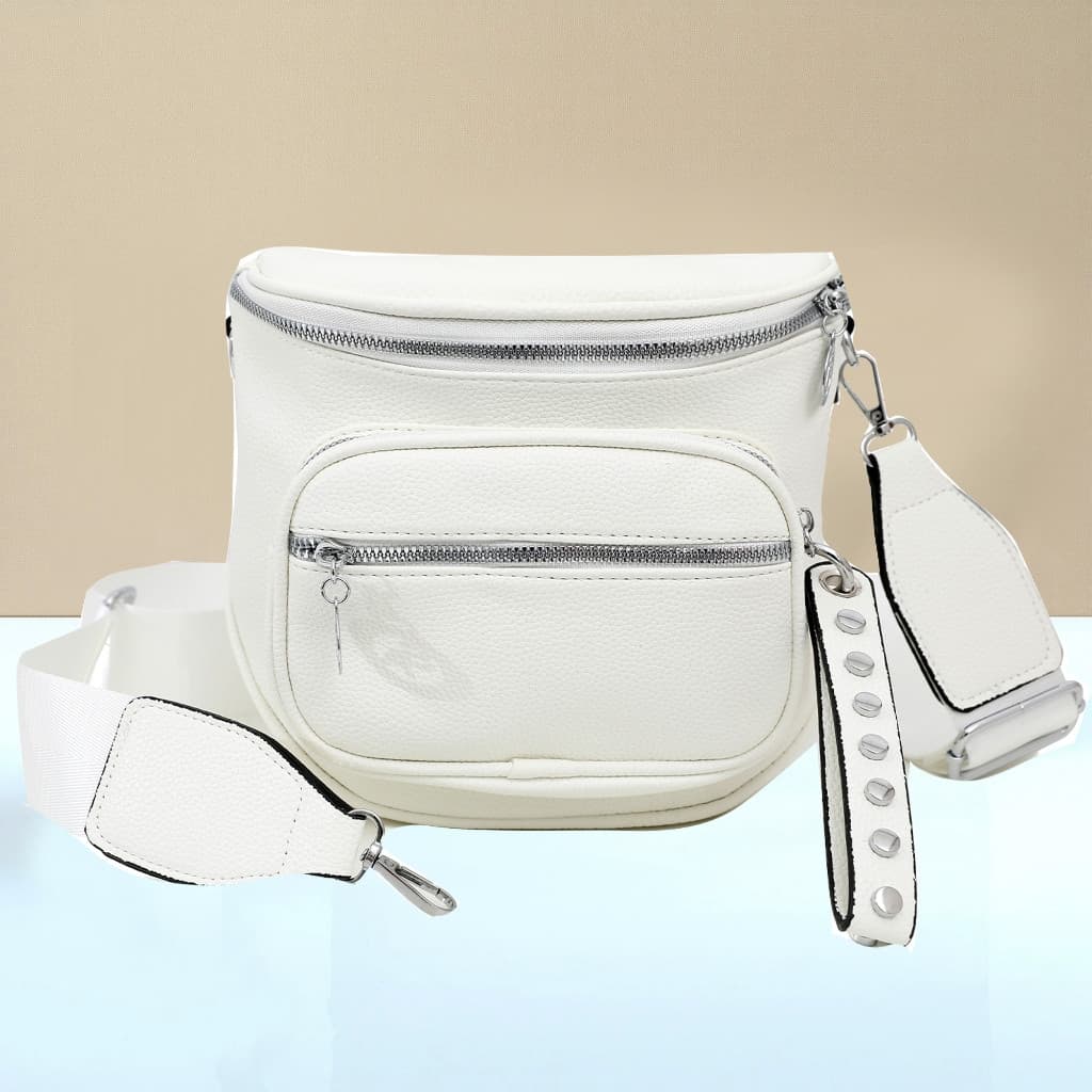Pochete feminina PU Transversal com Alça Larga tecido Moderna Blogueira Bag LN033