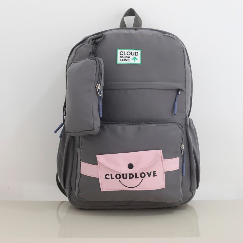 Mochila Escolar Com Estojo De Grande Capacidade Para Estudante Feminina Nylon Impermeavel
